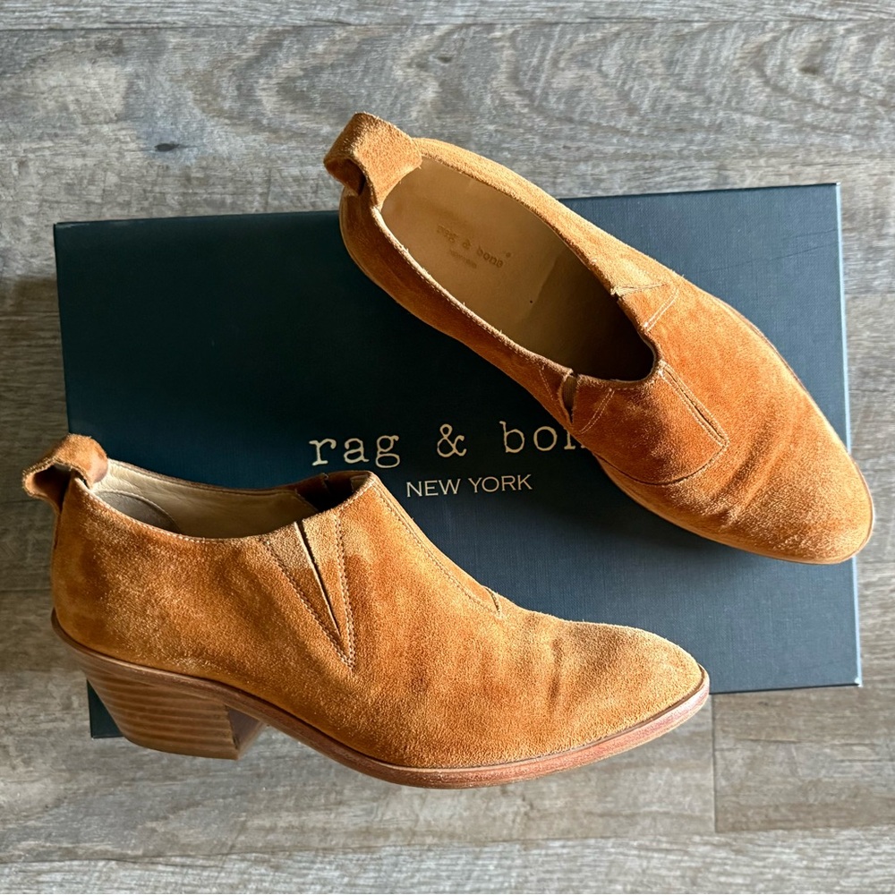 Rag & Bone Thompson suede booties shooties w/box 38 cowgirl